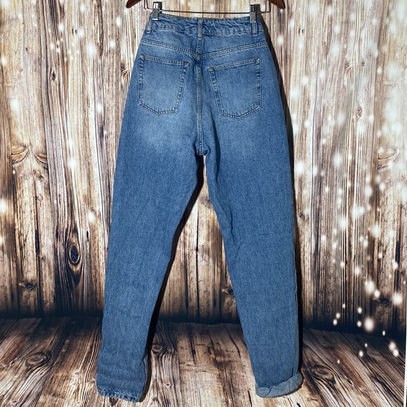 ASOS DESIGN TALL HIGH RISE STRETCH SLIM STRAIGHT LEG JEANS SIZE 26X36 MID WASH - Picture 6 of 9